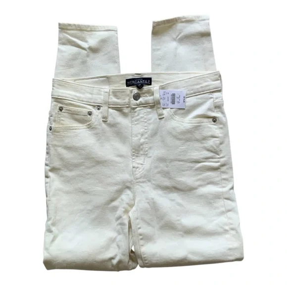 NWT J.Crew 10” Highest-Rise Skinny Jeans in White Denim Sz 26 G1975 - Picture 8 of 9